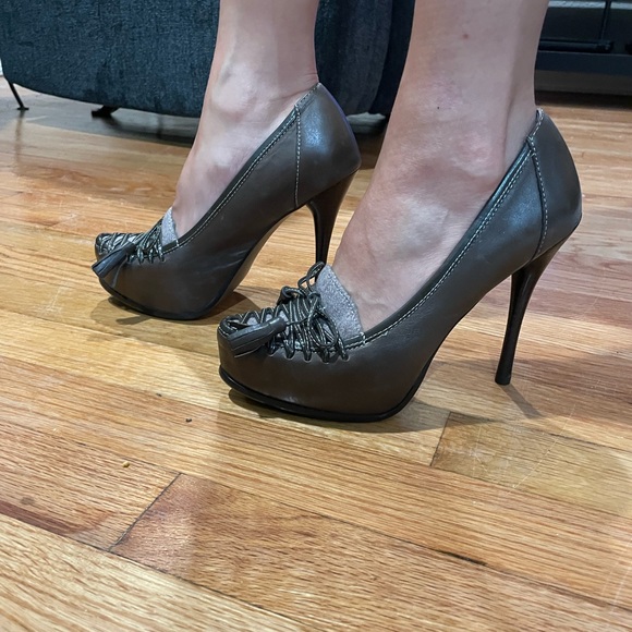 Levity Brown  Leather Oxford Platform Heels - Picture 2 of 6